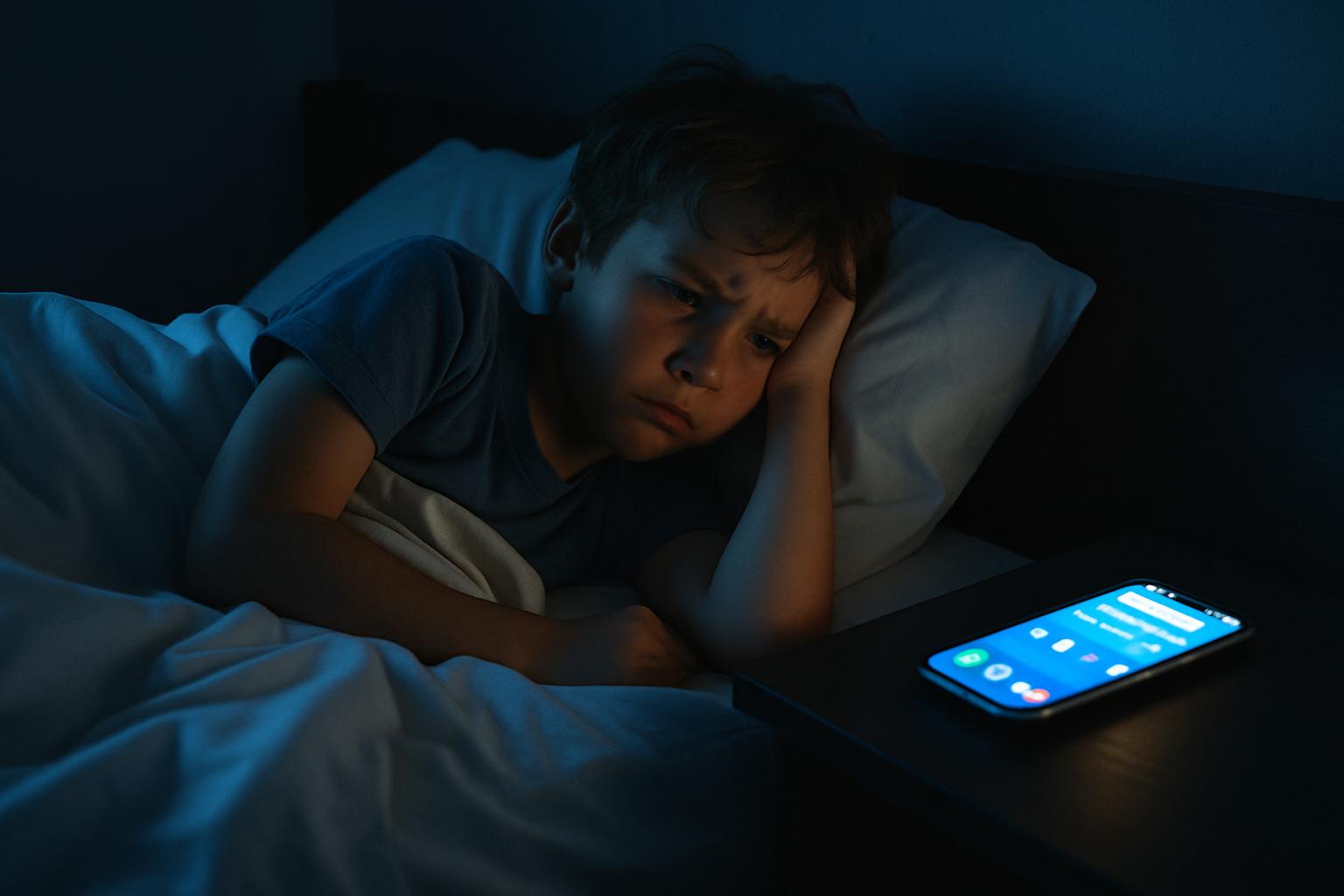 Psicólogo Infantil Santander. Los niños con smartphones o tablets en la habitación tienen peores hábitos de sueño